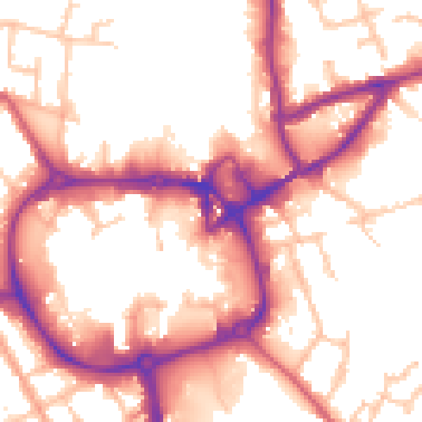 Daytime road noise heatmap for CV11 4DA