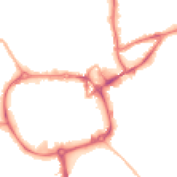 Night-time road noise heatmap for CV11 4DA