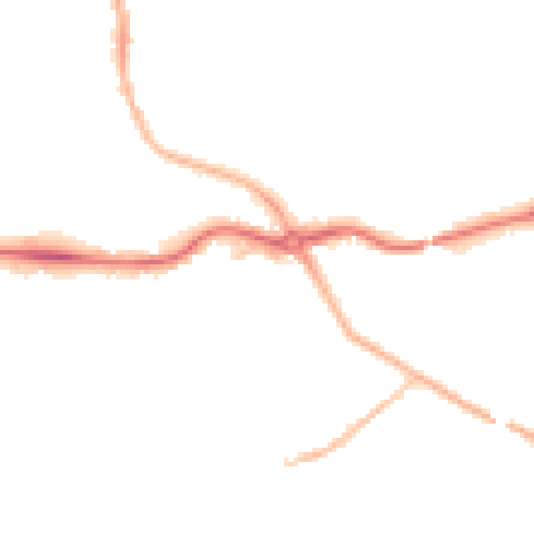 Night-time road noise heatmap for CV11 4DB