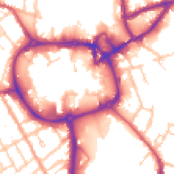 Daytime road noise heatmap for CV11 4DX