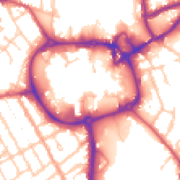 Daytime road noise heatmap for CV11 4EA