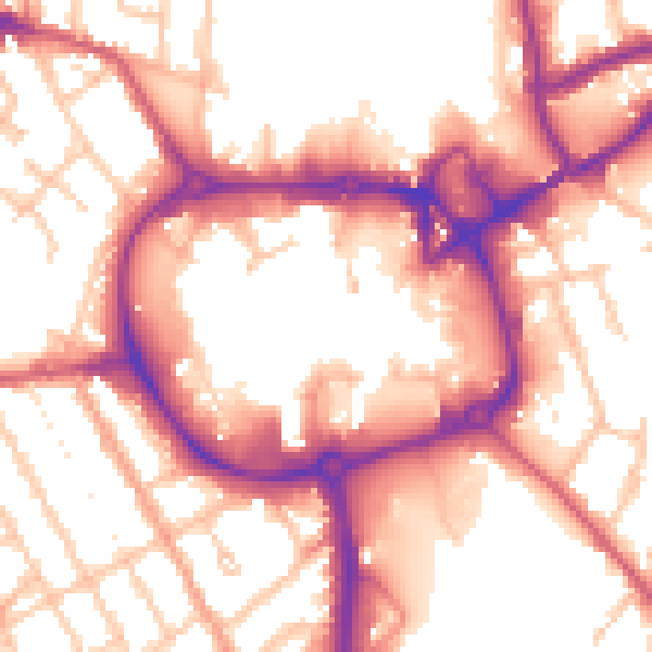 Daytime road noise heatmap for CV11 4EG