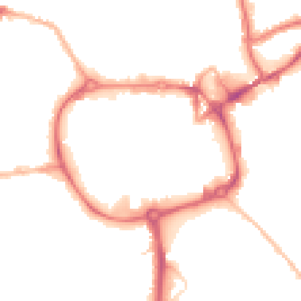 Night-time road noise heatmap for CV11 4EG