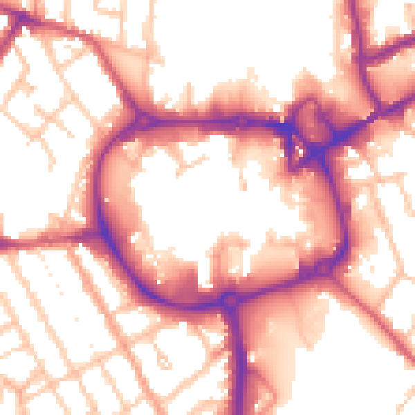 Daytime road noise heatmap for CV11 4EH