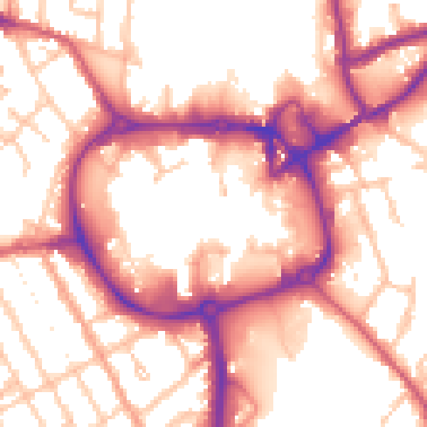 Daytime road noise heatmap for CV11 4EJ
