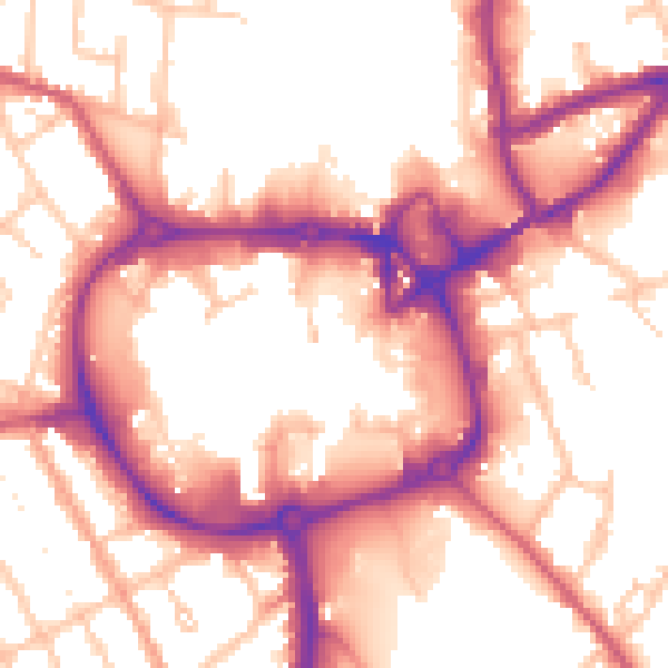 Daytime road noise heatmap for CV11 4EU
