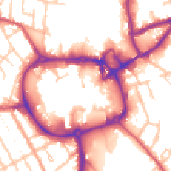 Daytime road noise heatmap for CV11 4EZ