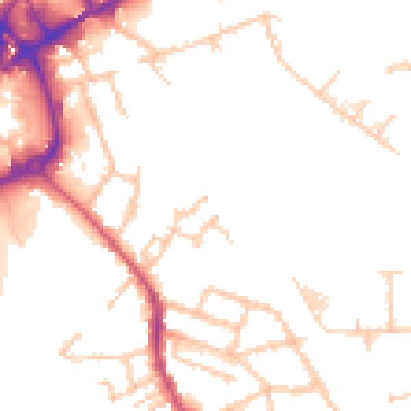 Daytime road noise heatmap for CV11 4FR