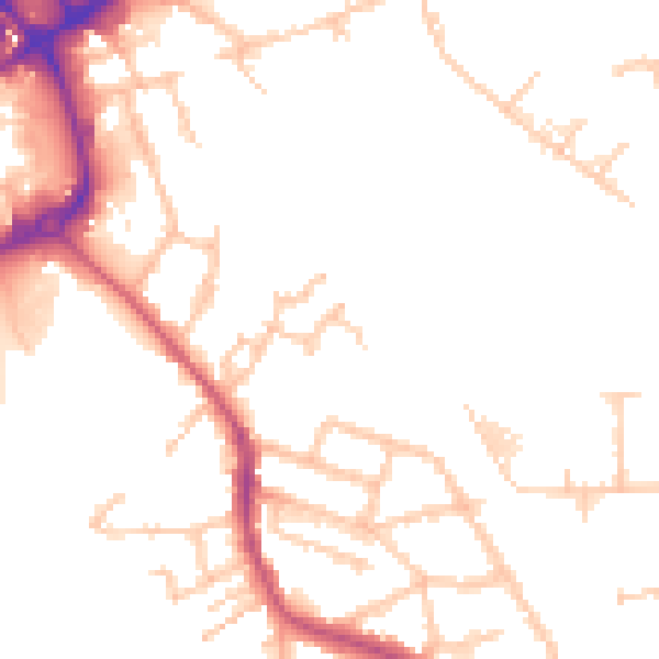 Daytime road noise heatmap for CV11 4FS