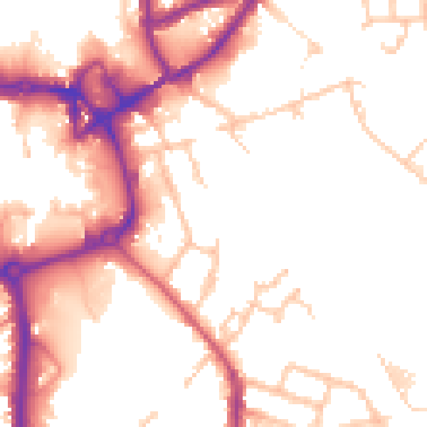 Daytime road noise heatmap for CV11 4GQ