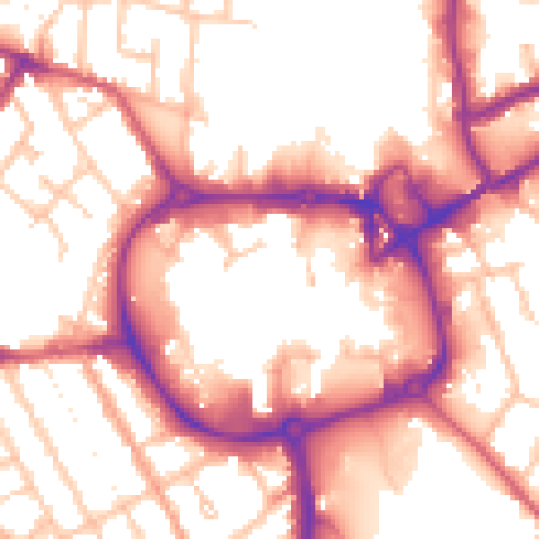 Daytime road noise heatmap for CV11 4HL