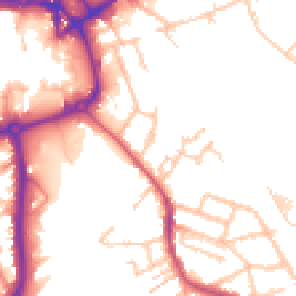 Daytime road noise heatmap for CV11 4JA