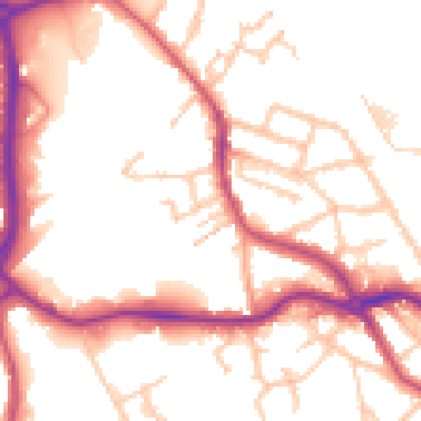 Daytime road noise heatmap for CV11 4JH