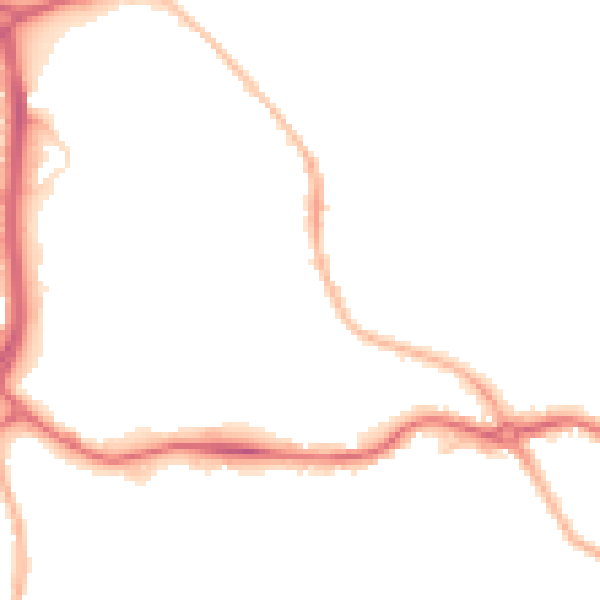 Night-time road noise heatmap for CV11 4JH