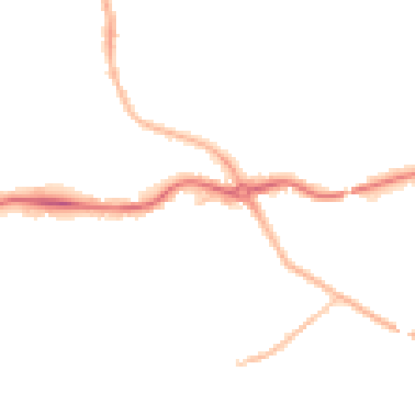 Night-time road noise heatmap for CV11 4JY