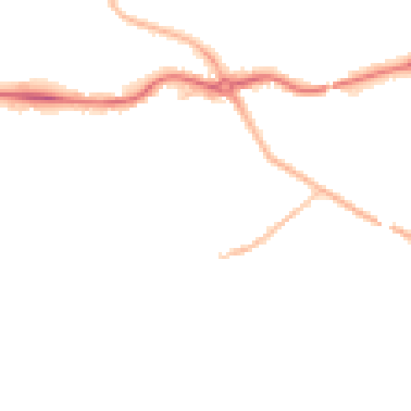 Night-time road noise heatmap for CV11 4LW