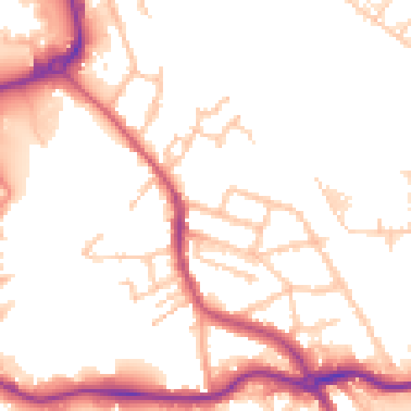 Daytime road noise heatmap for CV11 4NX