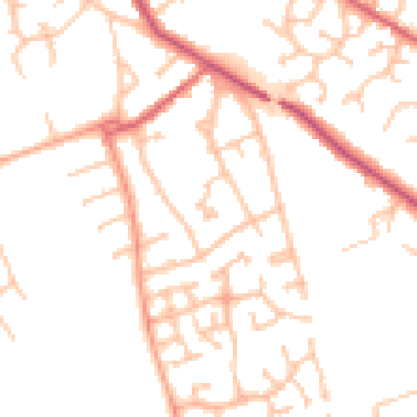 Daytime road noise heatmap for CV11 4RB