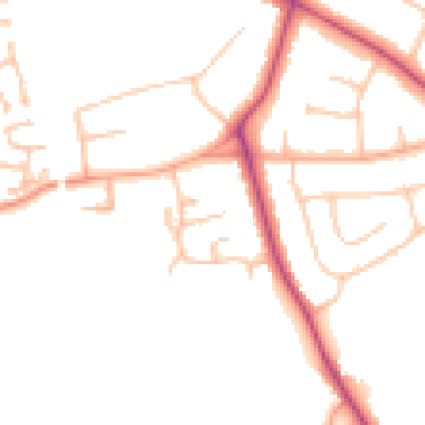 Daytime road noise heatmap for CV11 4SS