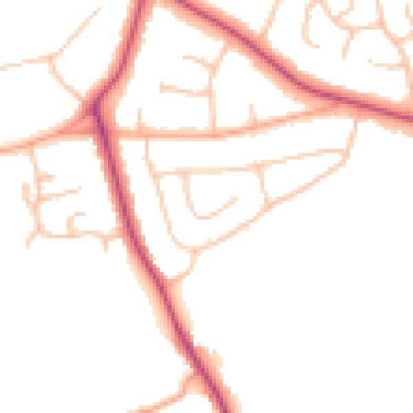 Daytime road noise heatmap for CV11 4TP