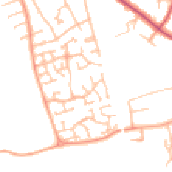 Daytime road noise heatmap for CV11 4XG