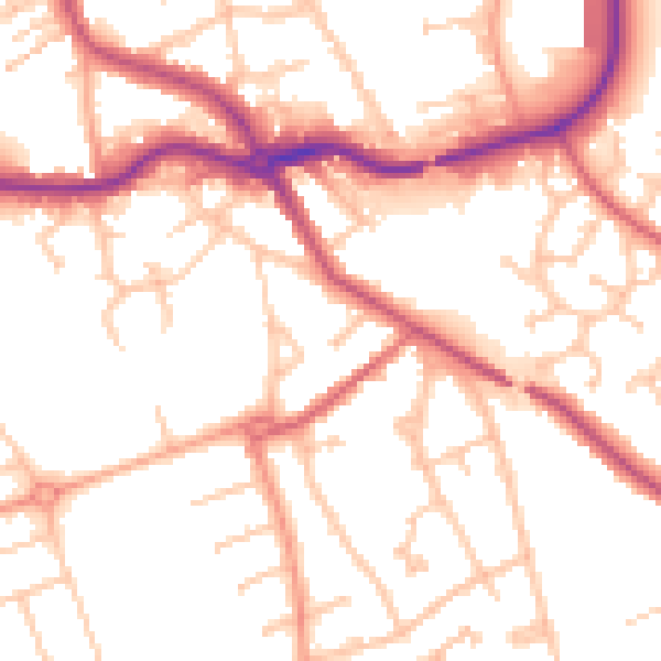 Daytime road noise heatmap for CV11 4XH