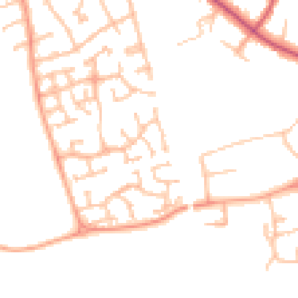 Daytime road noise heatmap for CV11 4XL