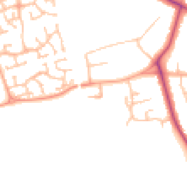 Daytime road noise heatmap for CV11 4XY
