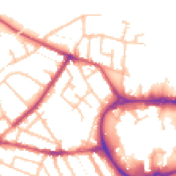 Daytime road noise heatmap for CV11 5DL