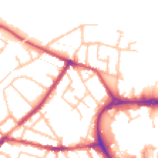 Daytime road noise heatmap for CV11 5DW