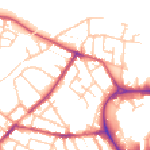 Daytime road noise heatmap for CV11 5JA