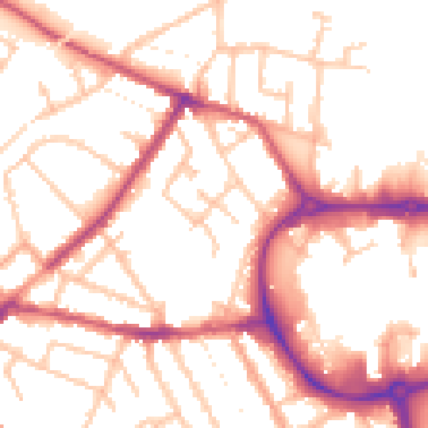 Daytime road noise heatmap for CV11 5JF
