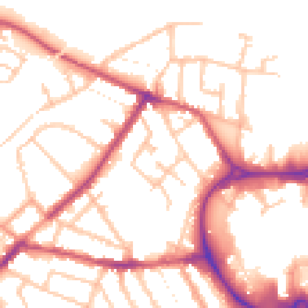 Daytime road noise heatmap for CV11 5JG