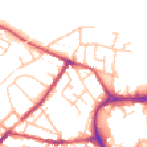 Daytime road noise heatmap for CV11 5JS