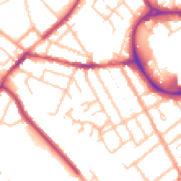 Daytime road noise heatmap for CV11 5PG