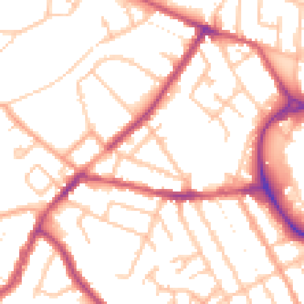 Daytime road noise heatmap for CV11 5QF