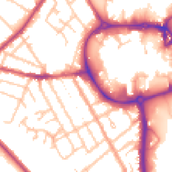 Daytime road noise heatmap for CV11 5RN