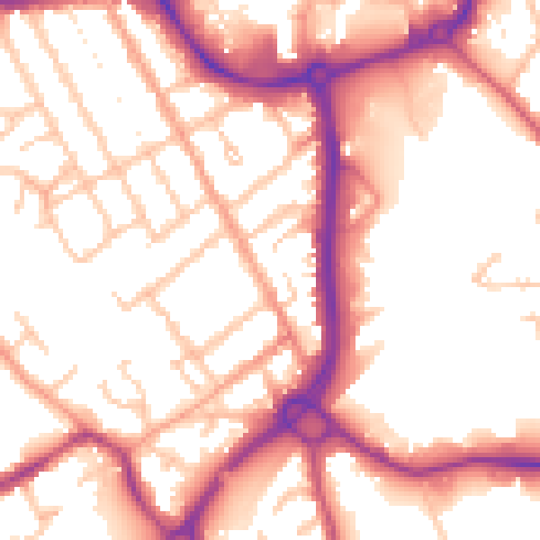 Daytime road noise heatmap for CV11 5RU