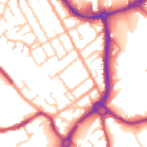 Daytime road noise heatmap for CV11 5SA