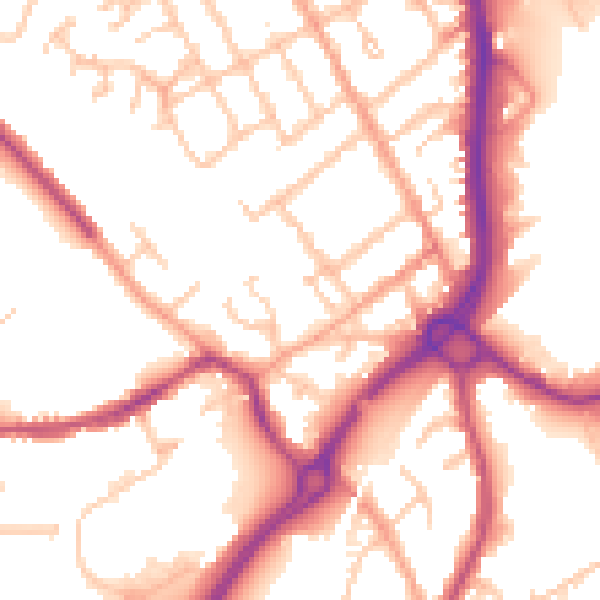 Daytime road noise heatmap for CV11 5SF