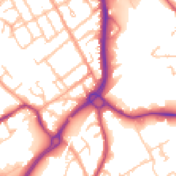 Daytime road noise heatmap for CV11 5SH