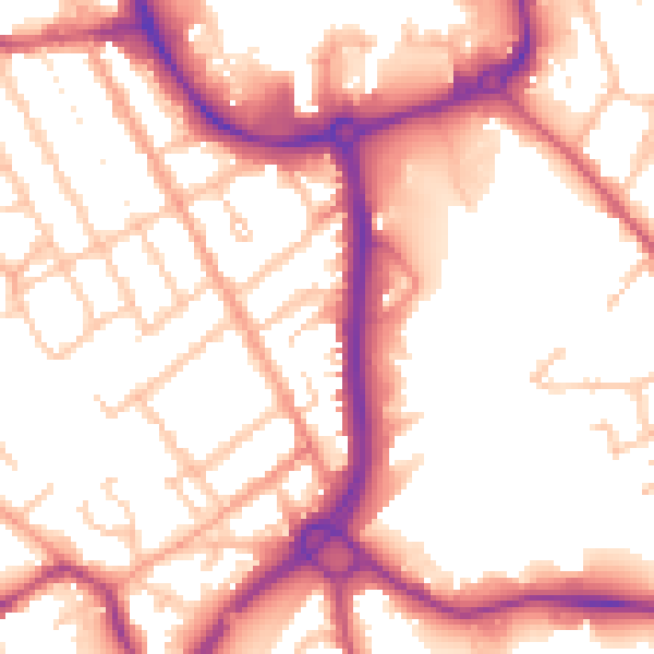 Daytime road noise heatmap for CV11 5TR
