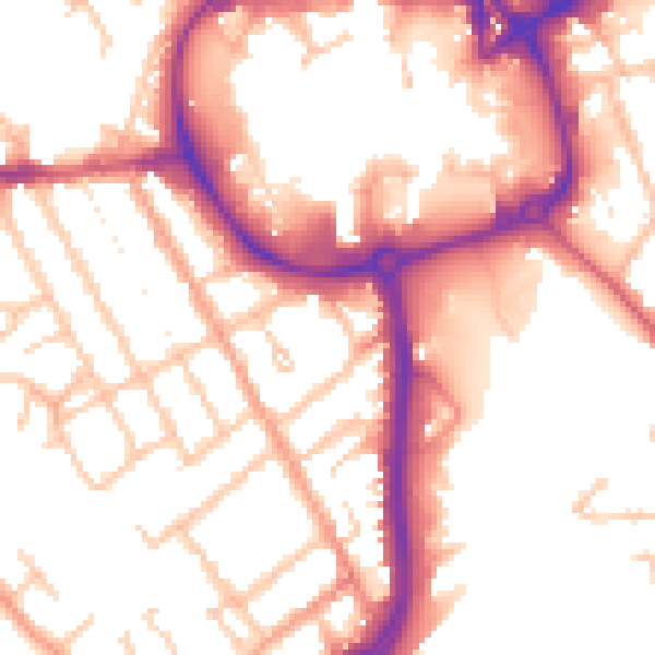 Daytime road noise heatmap for CV11 5UR