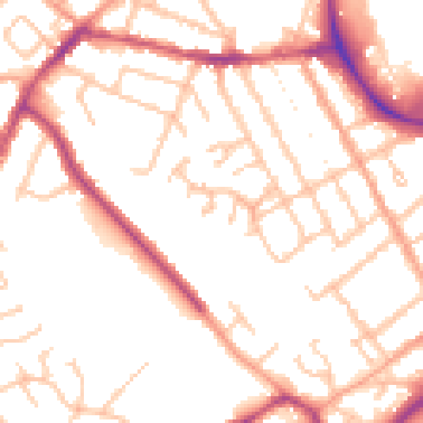 Daytime road noise heatmap for CV11 5XH