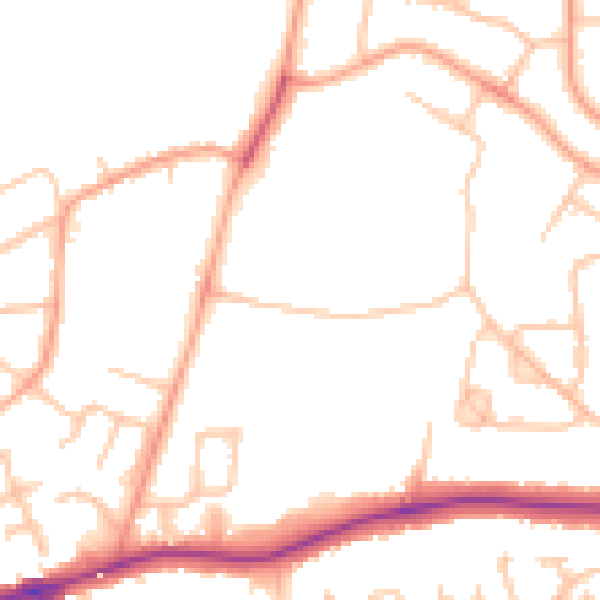 Daytime road noise heatmap for CV11 6AT