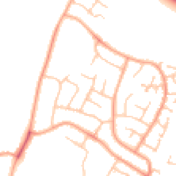Daytime road noise heatmap for CV11 6DX
