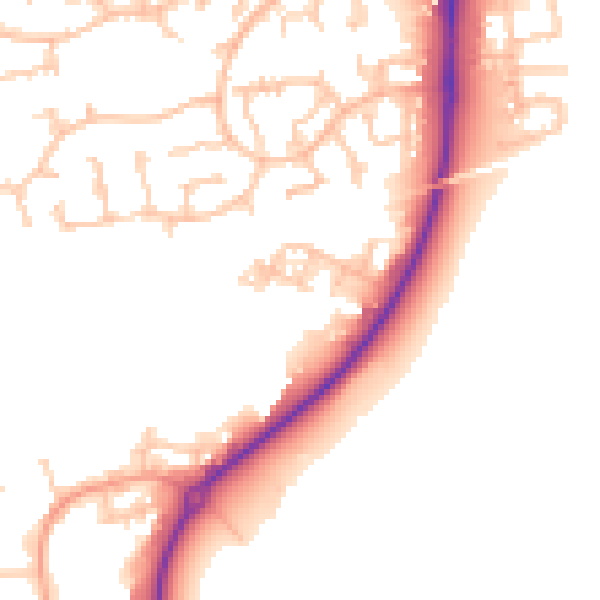 Daytime road noise heatmap for CV11 6GL