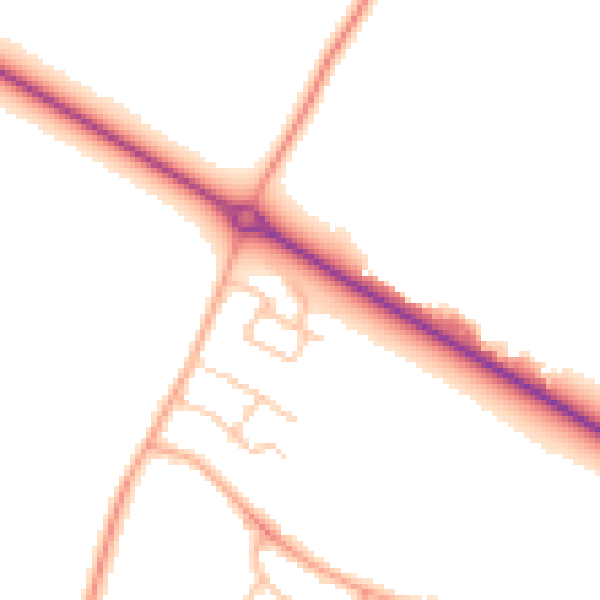 Daytime road noise heatmap for CV11 6GT
