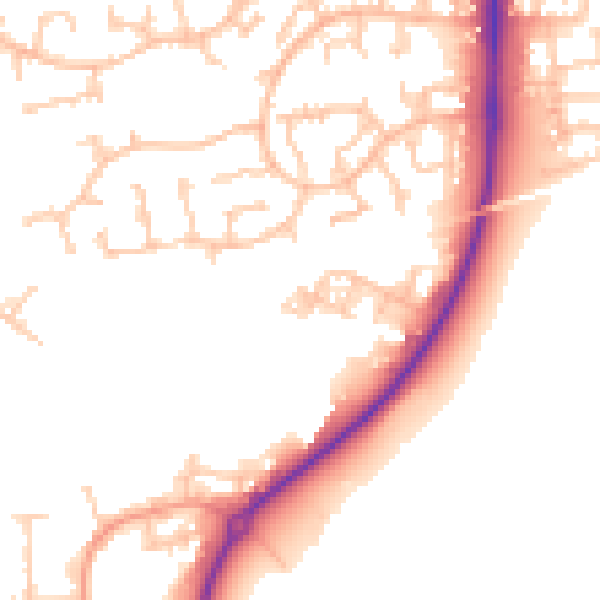 Daytime road noise heatmap for CV11 6GY