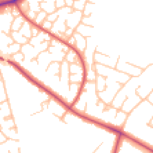 Daytime road noise heatmap for CV11 6PP